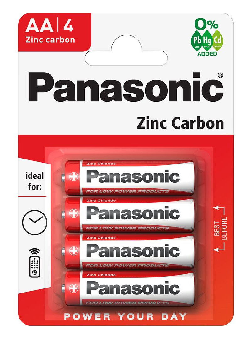 Panasonic R6R-4BP RED ZINC féltartós elem, AA (ceruza), 4 db/bliszter termék fő termékképe