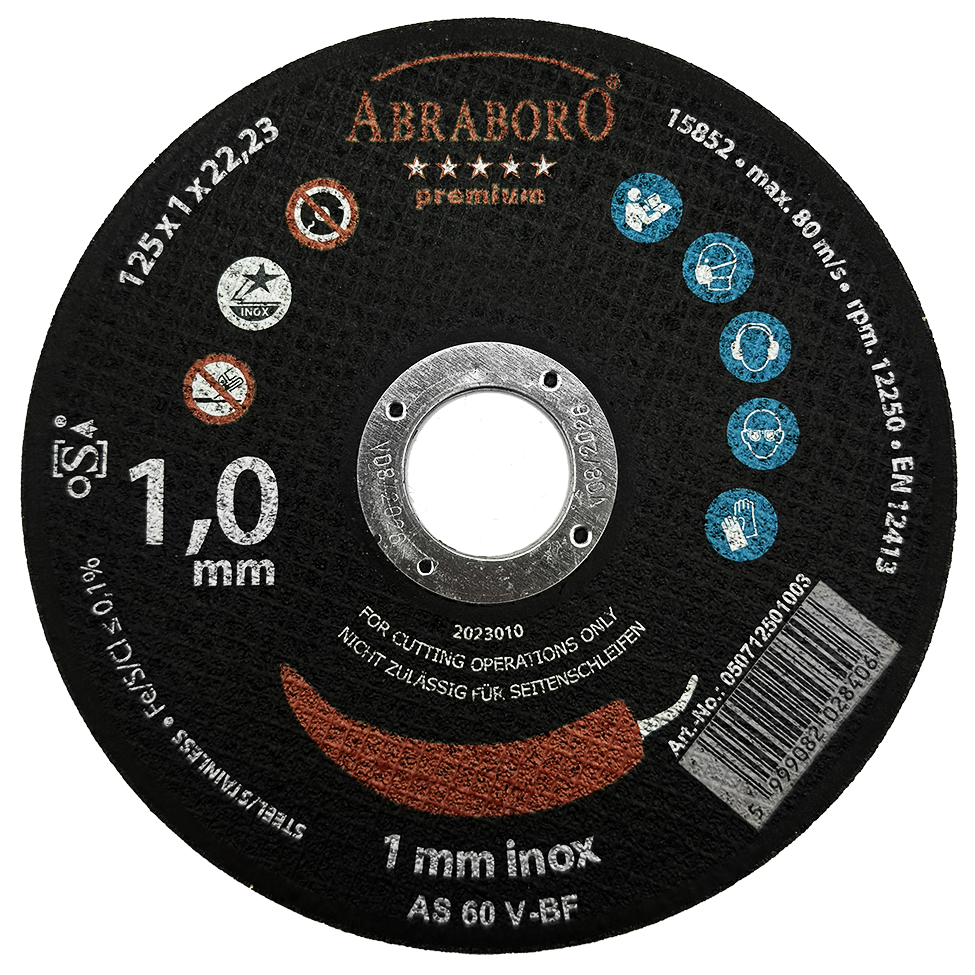 Abraboro 125 x 1.6 x 22 mm CHILI INOX Premium fémvágó korong, 25 db/csomag termék fő termékképe