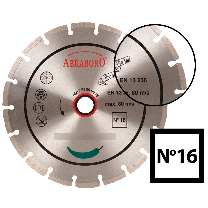 Abraboro 180 x 22.23 mm No.16 univerzális gyémánttárcsa termék fő termékképe