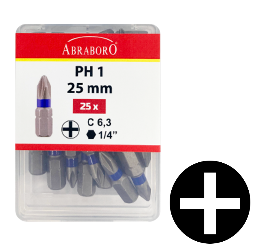 Abraboro PH 3 x 25 mm Phillips POWER bit, 25 db/csomag termék fő termékképe