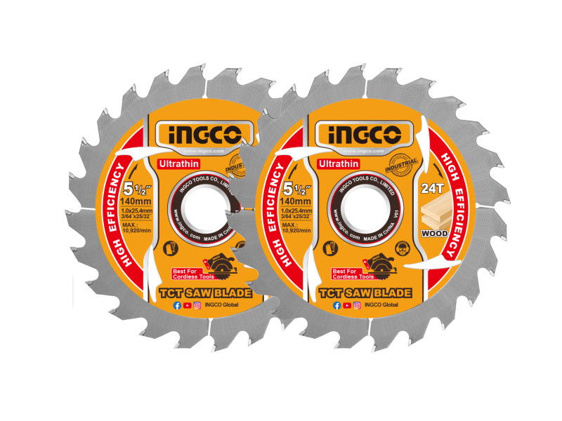 INGCO Fűrésztárcsa fához 140 x 20 x 1,0 mm / 24T (2 db) termék fő termékképe