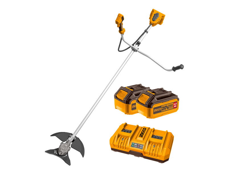 INGCO Akkus fűkasza 330 mm szénkefe nélküli 2 x 20 V (2 x 4,0 Ah akku + töltő) termék fő termékképe