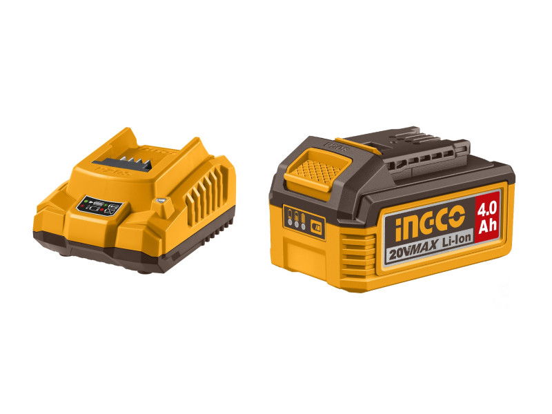INGCO Akkumulátor és töltő szett 20 V (1 x 4,0 Ah akku + 2,0 A töltő) termék fő termékképe