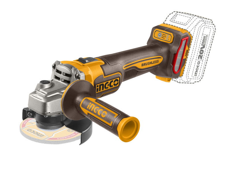 INGCO Akkus sarokcsiszoló 115 mm szénkefe nélküli 20 V (akku és töltő nélkül) termék fő termékképe