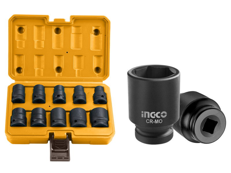INGCO Gépi dugókulcs készlet 10 részes 1/2" 10-24 mm CrMo termék fő termékképe