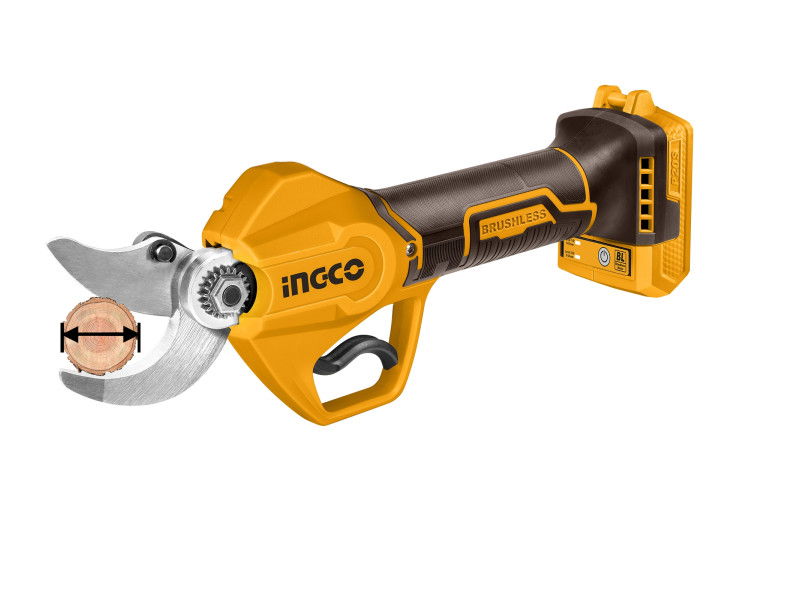 INGCO Akkus metszőolló 30 mm szénkefe nélküli 20 V (akku és töltő nélkül) termék fő termékképe