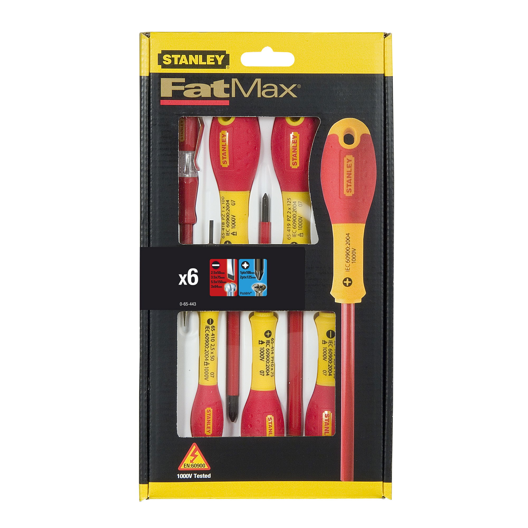 Stanley 0-65-443 FATMAX® szigetelt csavarhúzó készlet, 6 részes termék fő termékképe